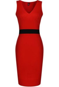 red dress with black belt